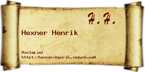 Hexner Henrik névjegykártya